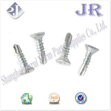 crossed countersunk head self-drilling screw zinc plated TS16949 ISO9001